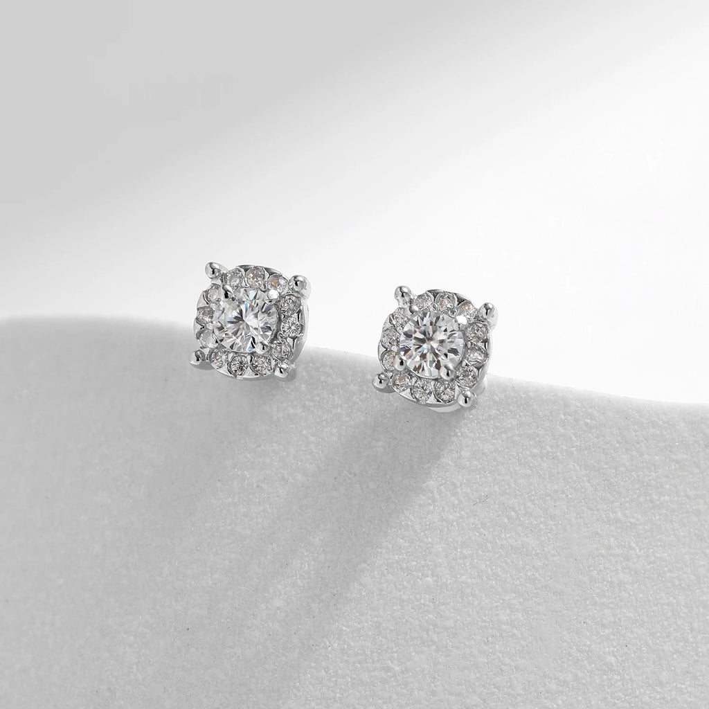 Luxury Color Moissanite Stud Earrings in 925 Silver - Luxury Gift for Women