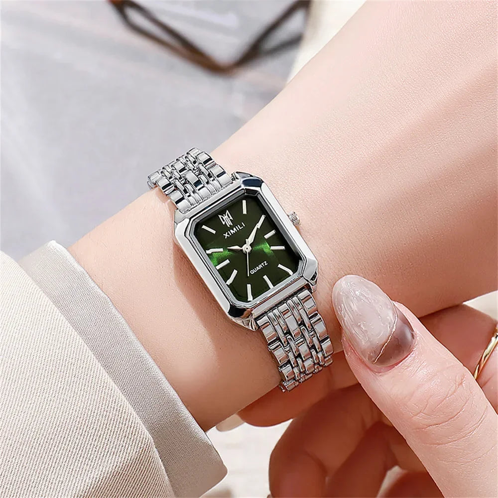 2024 New Women Watch Light Luxury Brand Stainless Steel Ladies Business Watches Female Student Fashion Quartz Wristwatches Reloj