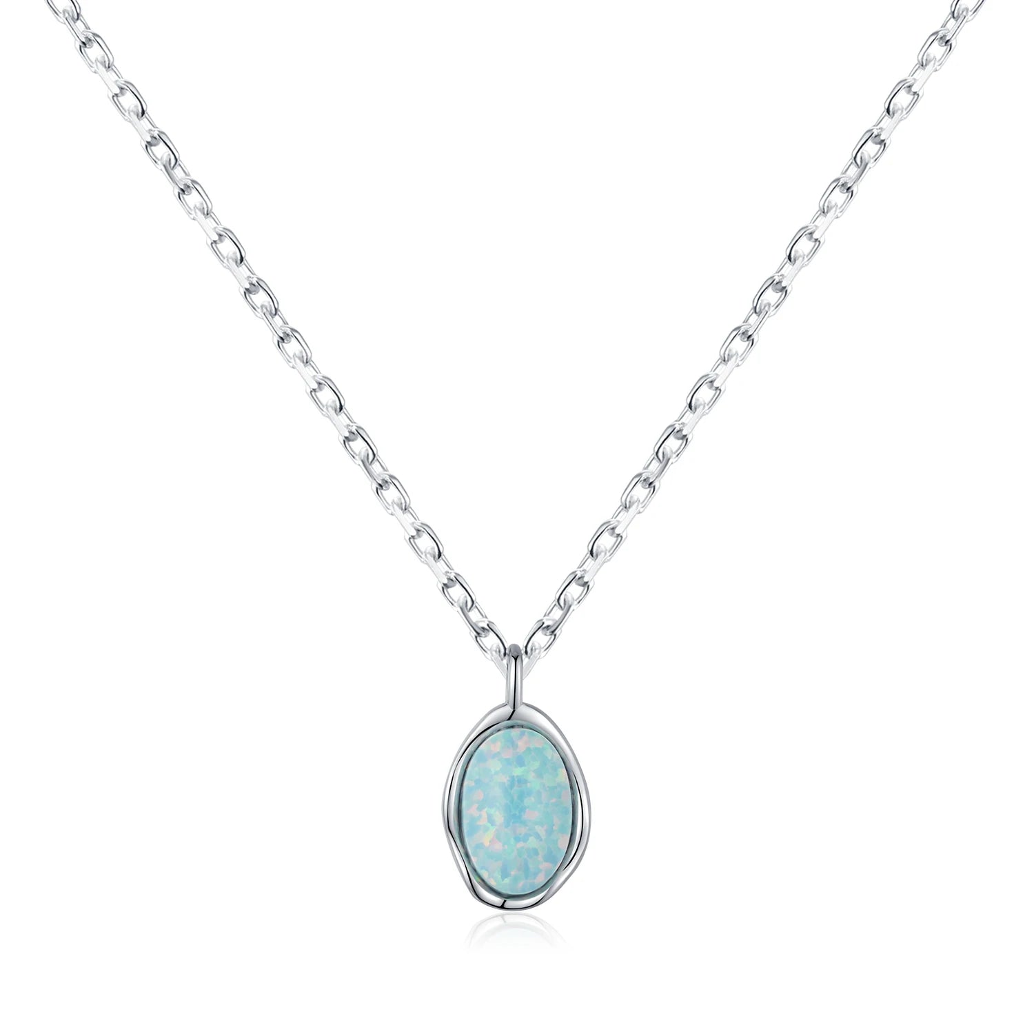 Luxury Vintage Wave Opal Necklace in Sterling Silver for Women