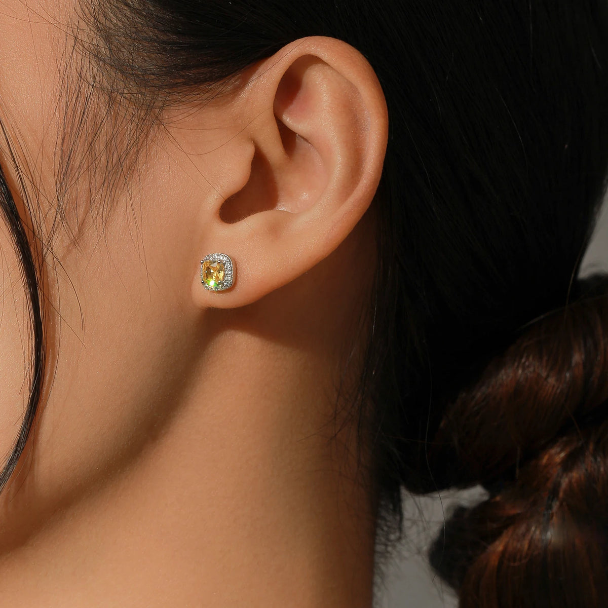 Sterling Silver Sparkling Yellow Zirconia Earrings - Fine Jewelry for Women