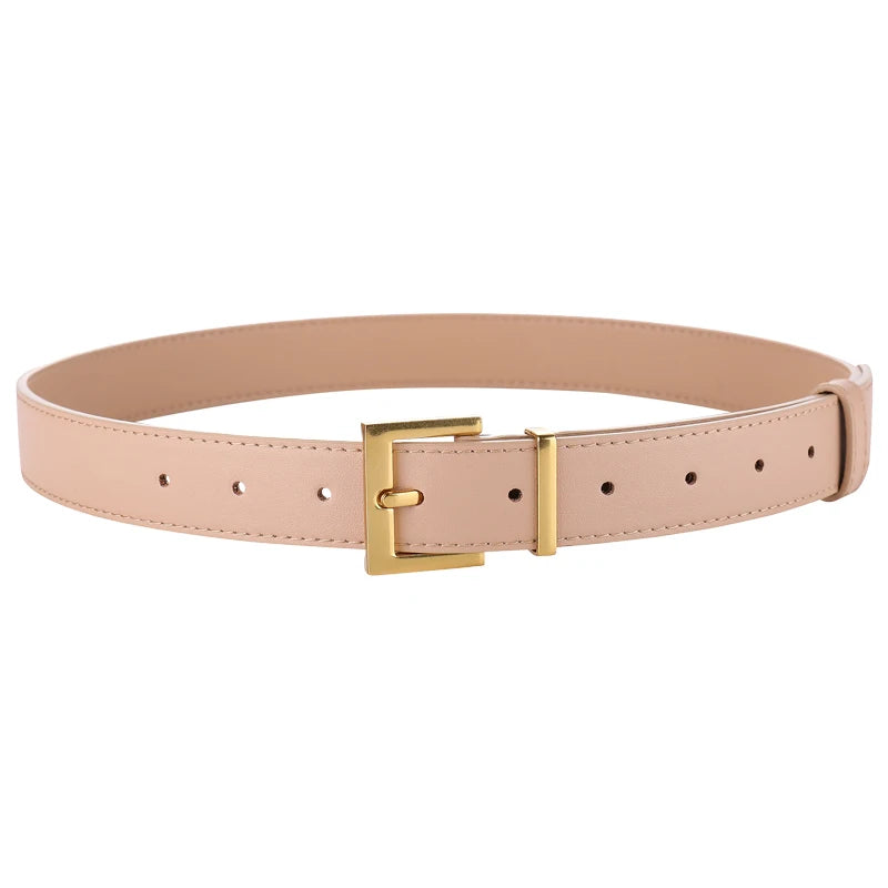 Women's PU Leather Belt – Wide Belt with Silver Buckle for Casual Outfits
