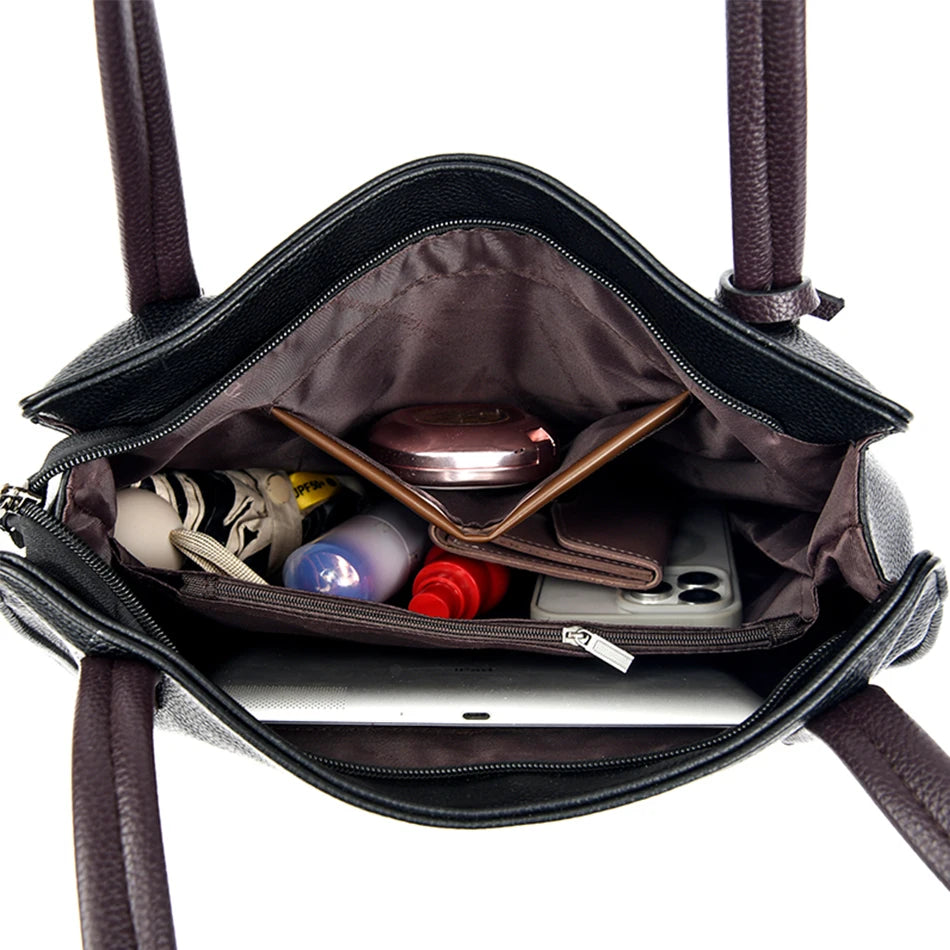 Soft Leather Luxury Handbags Women Bags Designer Shoulder Sac Ladies Large Capacity Top-Handle Bags Shopping Tote Bag Sac A Main