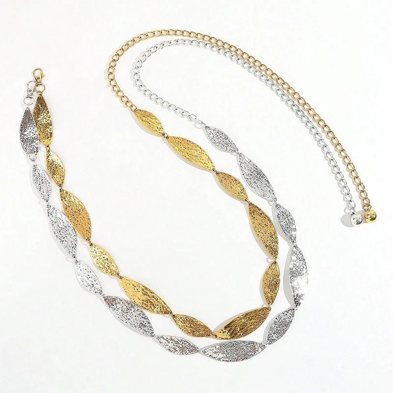 Stylish Women's Waist Chain Belt – Cowgirl-Inspired Metal Design with Leaf Detail for Casual Chic Looks