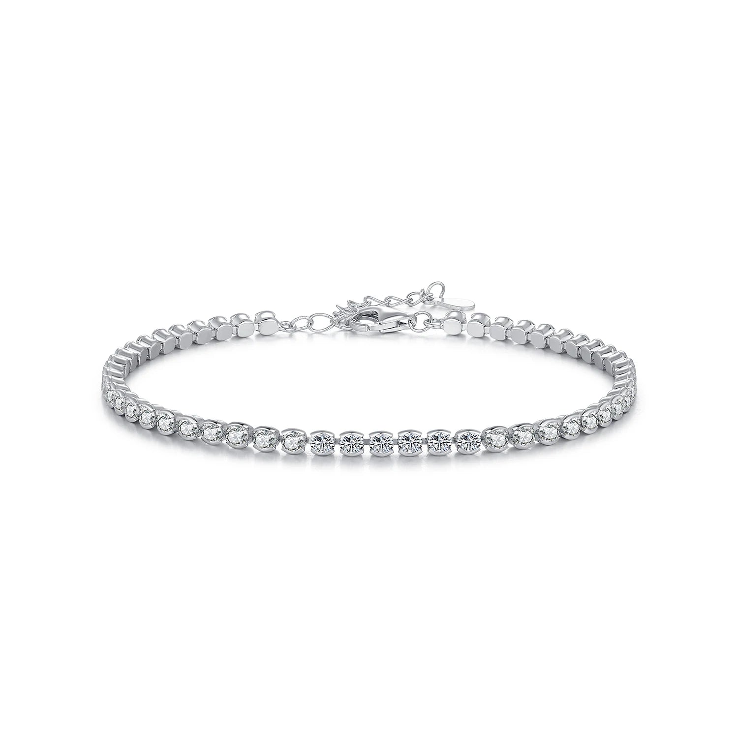 Luxury 925 Sterling Silver Round CZ Tennis Bracelet for Women