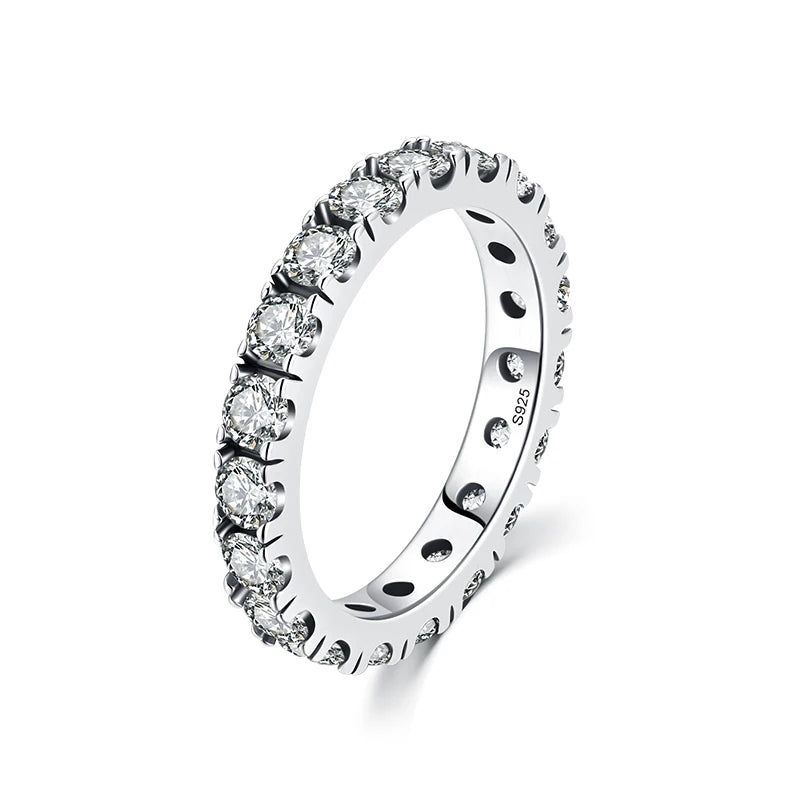 Sparkling Blue Cubic Zirconia Ring – 925 Silver Statement Ring for Women