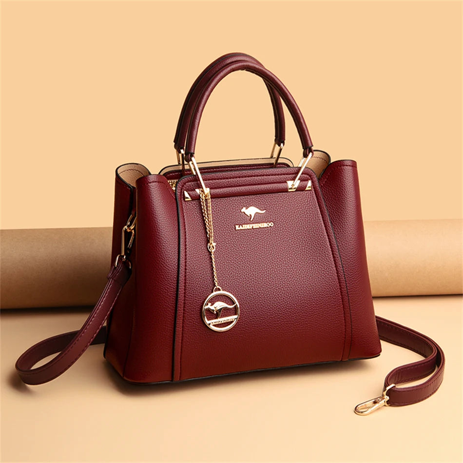 Premium Designer Shopper Bag – Leather Handbag with 3 Compartments