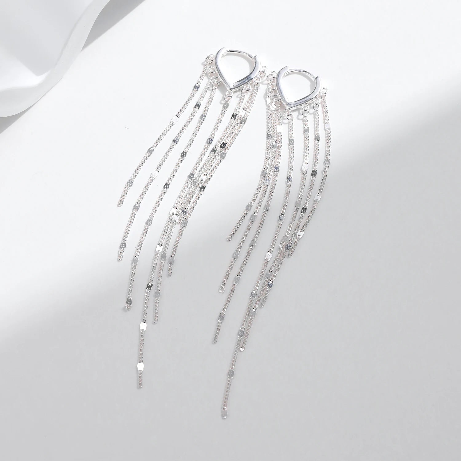 Trendy 925 Silver Tassel Earrings - Fine Jewelry for Women's Parties & Special Occasions
