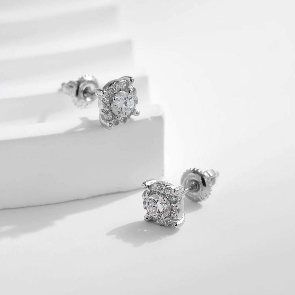 Luxury Color Moissanite Stud Earrings in 925 Silver - Luxury Gift for Women