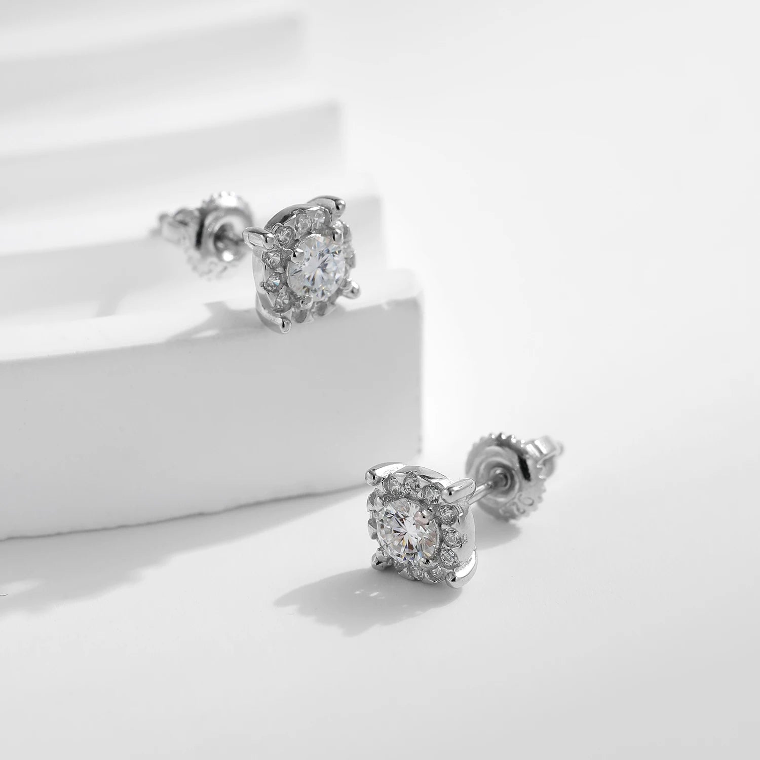 Luxury Color Moissanite Stud Earrings in 925 Silver - Luxury Gift for Women