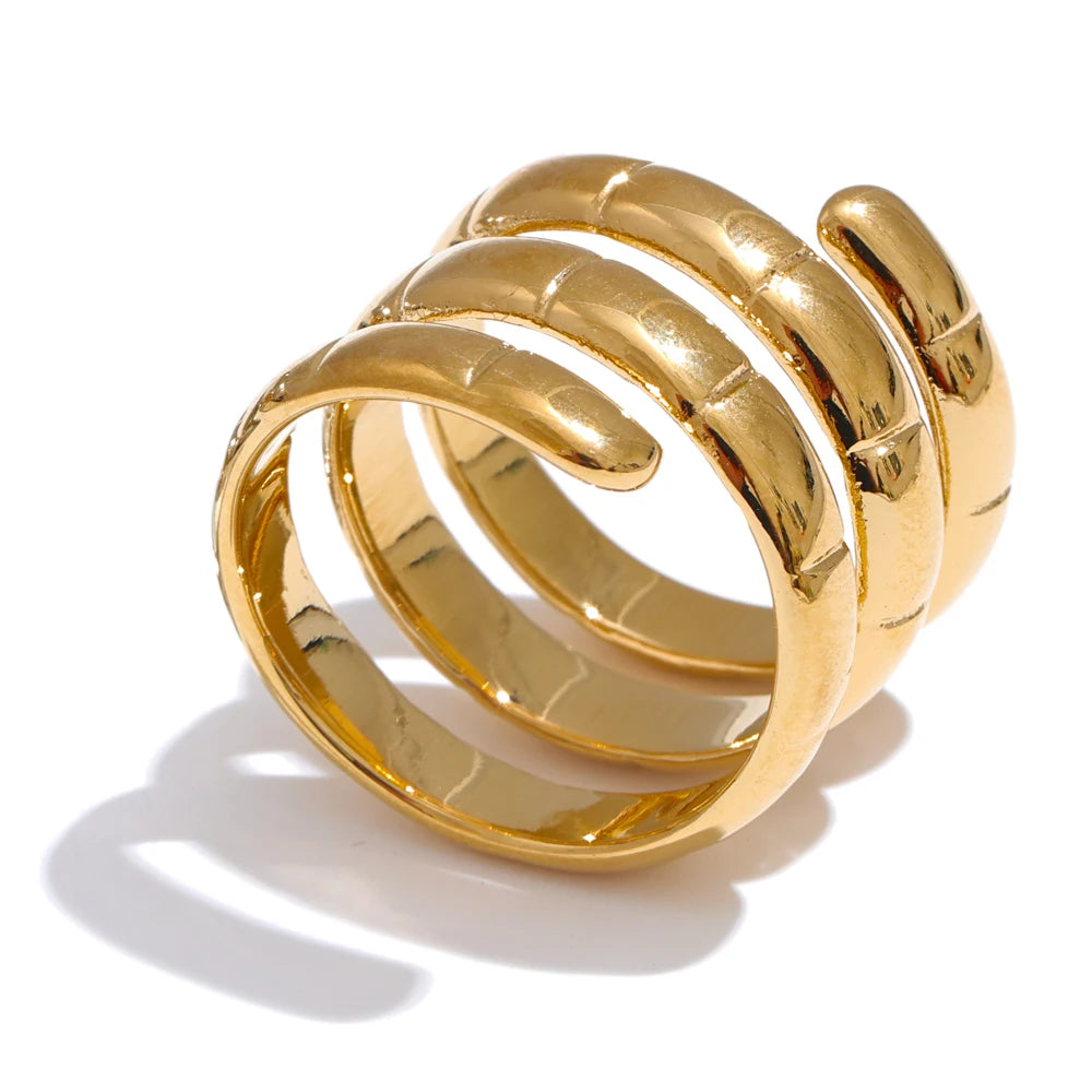 Stylish Stainless Steel Layered Wrapped Ring for Women – Chic & Durable