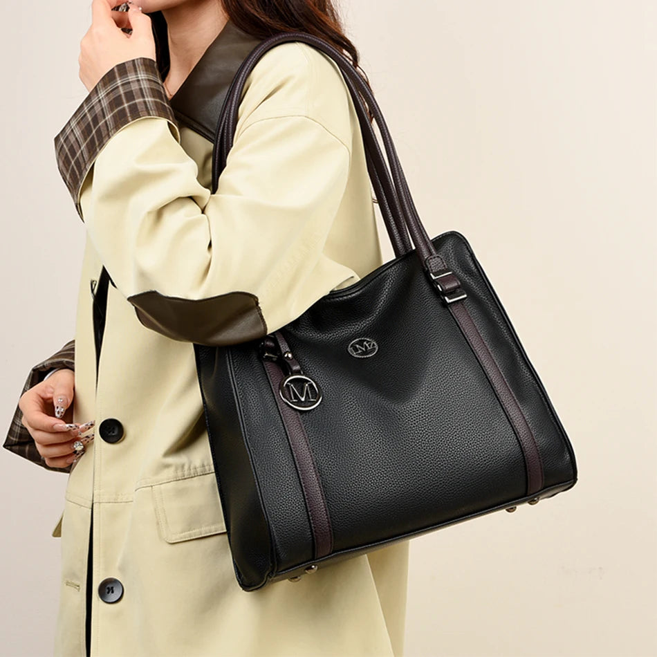 Soft Leather Luxury Handbags Women Bags Designer Shoulder Sac Ladies Large Capacity Top-Handle Bags Shopping Tote Bag Sac A Main