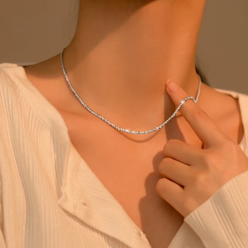 Elegant Dazzling 925 Silver Necklace for Women – New Luxury Accessory