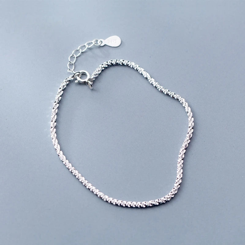 Elegant 925 Sterling Silver Simple Bracelet for Women – Exquisite and Timeless Design